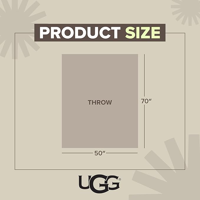 UGG Knit Throw Blanket – Soft Lightweight Throw Blanket for Couch, Bed Throws or Luxury Home Decor, Blankets & Throws for Home, Living Room and Bedroom, 50" x 70" (Margot) (Cream)