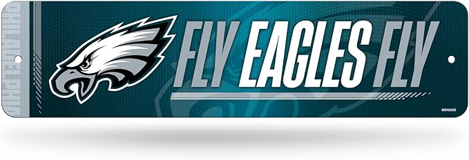 Rico Industries NFL Football Metal Street Sign 4" x 15" Home Décor - Bedroom - Office