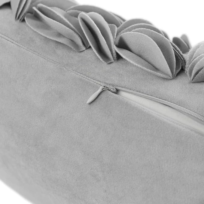 KINGROSE 3D Handmade Accent Pillow Cover Personalized Throw Pillow Cases Decorative Cushion Covers Home Decor for Girls Women Bedroom Couch Chair 12 x 20 Inches Light Grey