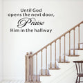 Bible Verse Wall Stickers for Bedroom: Christian Quotes Inspirational Vinyl Art Wall Decals for Living Room Kitchen - WUntil God Opens The Next Door 37" X 19.3"