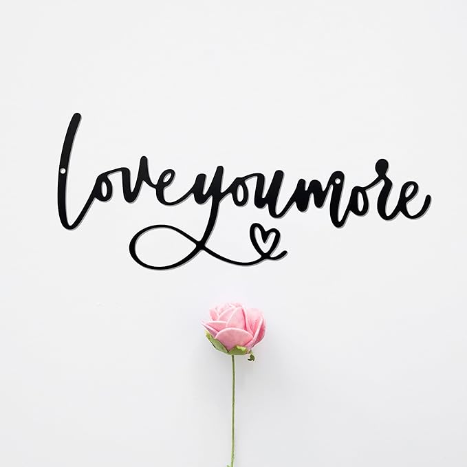 Love You More Sign Metal Wall Decor Love You More Metal Wall Decor Hanging for Living room Bedroom House Decoration for Housewarming Wedding Anniversary Valentine Gift