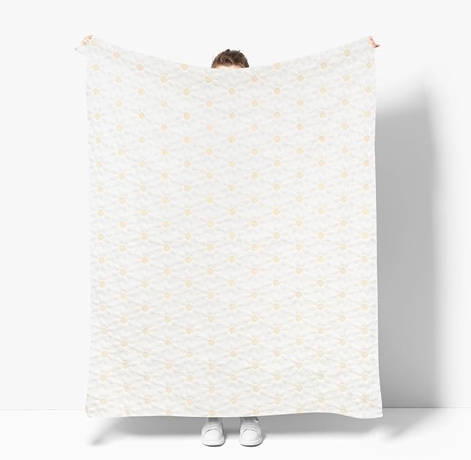 Horaldaily Spring Summer Blanket Throw, White Sunflower Soft Fuzzy Plush Faux Fur Cozy Blankets for Couch Sofa Bed Lounging, Ideal Gifts for Kids Adults Wife Self, 60x80