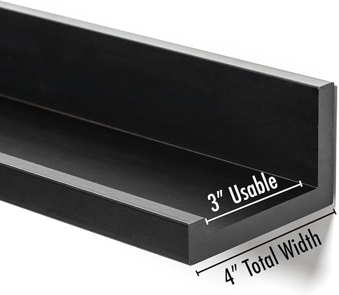 Americanflat 14" Floating Shelves for Wall - Set of 3 - Made of Engineered Wood with Lipped Ledge - Floating Wall Shelves for Bedroom, Bathroom, Kitchen, Office, and Living Room - Black