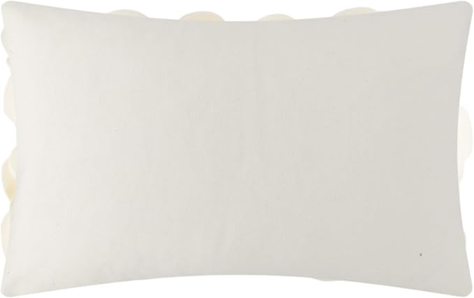KINGROSE 3D Flower Throw Pillow Cover Decorative Cushion Cover Soft Pillow Case for Sofa Couch Bedroom Home Decor 12 x 20 Inches Cream