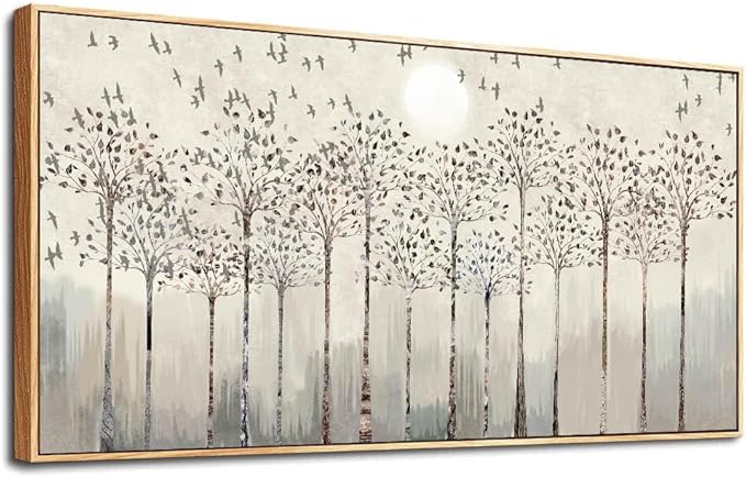 Scenery Abstract Wall Painting Framed Canvas Wall Art For Living Room Large Size Wall Decorations For Bedroom Office Wall Decor Pictures Artwork Canvas Prints Home Boho Wall Decor Natural Wood Framed