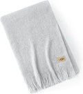 UGG Knit Throw Blanket – Soft Lightweight Throw Blanket for Couch, Bed Throws or Luxury Home Decor, Blankets & Throws for Home, Living Room and Bedroom, 50" x 70" (Margot) (Light Gray)