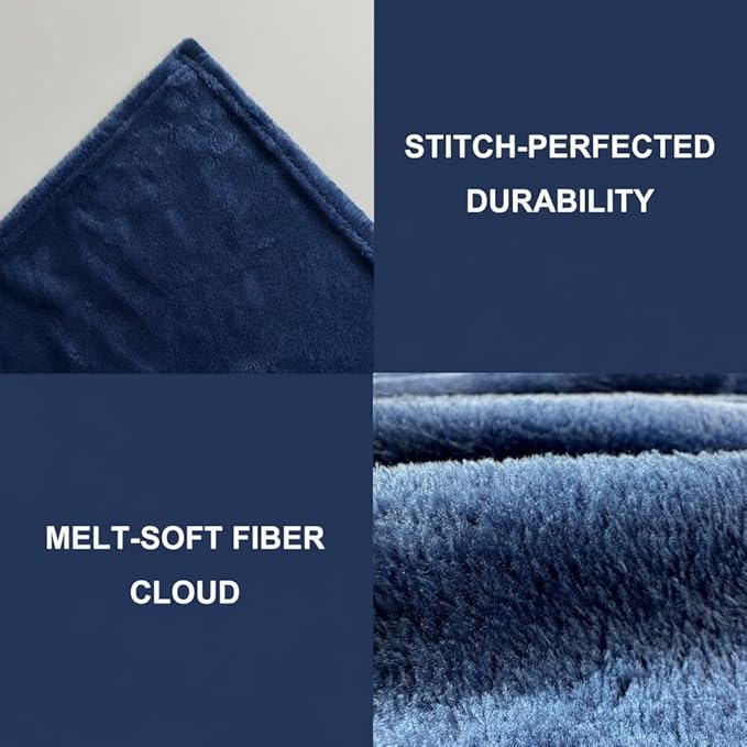 Fleece Blanket Full/Queen - 80x90 Inch Lightweight & Buttery-Soft Throw for Bed, Sofa, Camping | 300GSM Cloud-Touch Microfiber | Cozy Essentials for Travel & Movie Nights, (Navy)