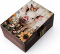 RK Collections Pig Trinket Box I Animal Jewelry Keepsake Box I Pig Lovers Gift Idea For Animals (4x2.75)