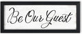 HLJ ART Be Our Guest Wall Decor: Guest Bedroom Signs Wall Decor Above Bed Rustic Farmhouse Bedroom Wall Art Decor Framed Inspirational Wall Art Small Sign Wall Plaques 6"" x 14.5""