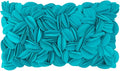 KINGROSE 3D Flower Pillow Case Handmade Decorative Throw Pillow Cover Solid Rectangular Cushion Cover for Sofa Couch Bed Living Room 12 x 20 Inches Wool Dark Cyan