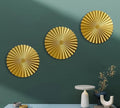 ITrixgan Metal Wall Art Decor, Gold Sunburst Accents Hanging Set for Living Room Bedroom, Set of 3