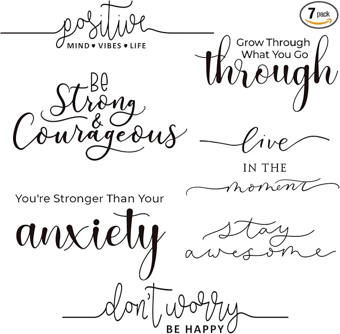 Zonon 5 Sheets Vinyl Wall Decals Peel and Stick Inspirational Quotes Decals Motivational Wall Stickers for Mirror Bedroom Living Room Office Bathroom(Don't Worry)