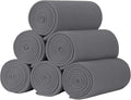 ZYFZCYBL Fleece Throw Blankets Lightweight Warm Soft Cozy Pet-Friendly Bulk Fleece Throw Blanket Solid for Home Bed, Sofa，Office,Gifts, Couch (Pack of 6-50 x 60 inch，Grey)