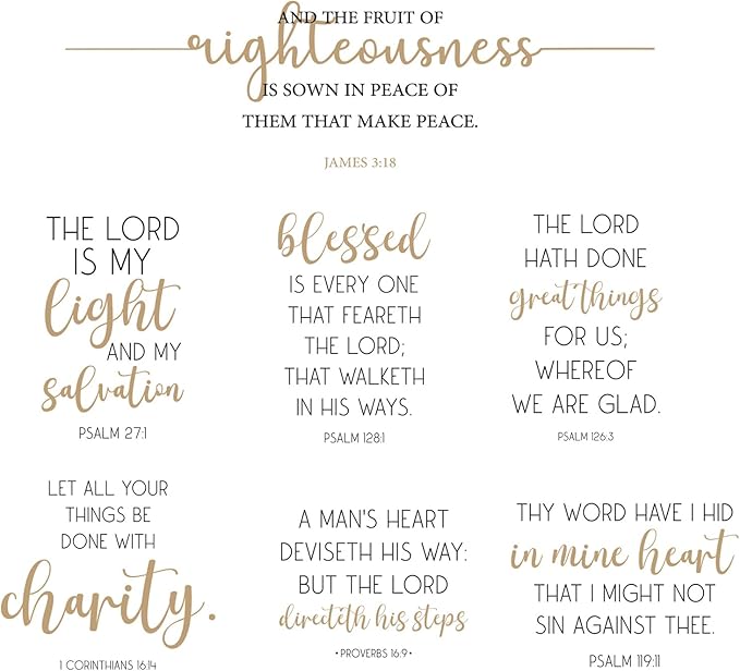 BBTO Bible Verse Wall Stickers Inspirational Quote Wall Decals Religious Motivational Scripture Sticker Peel and Stick for Bedroom Living Room Office Bathroom (The Lord is My Light)