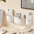 Wall Mount Remote Control Holder, Adhesive Phone Charging Holder, Universal TV Remote Organizer, Controller Storage Organizer Box with Adjustable Divider for Phone,Room, Bedside, Office (S*2&L*1)