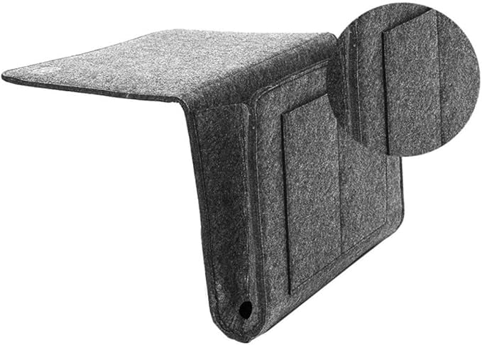 Bedside Organiser, Bedside Storage Pocket, Felt Bag Bed Hanging Storage Pouch Sofa Desk Hanging Organizer Remote Holder or Home Bed Rails, Sofa, Bunk Beds Dark Grey