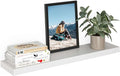 Ballucci Floating Shelf, 36" Wood Wall Shelf with Invisible Brackets for Bathroom, Living Room, Bedroom, Kitchen, Nursery, 8" Deep, White