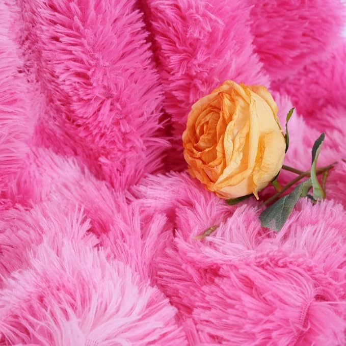 Plush Super Soft Blanket Bedding Sofa Cover Furry Fuzzy Fur Warm Throw Qulit Cozy Couch Blanket for Winter (Tie Dye Pink,63x79 Inches)