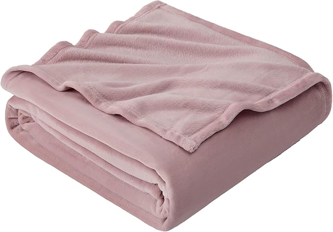 Hansleep Fleece Pink Throw XL Blanket, Super Soft Flannel Fuzzy Plush Cozy Blanket for All Seasons, Pink, Throw XL 50x70 Inches