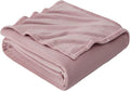 Hansleep Fleece Pink Throw XL Blanket, Super Soft Flannel Fuzzy Plush Cozy Blanket for All Seasons, Pink, Throw XL 50x70 Inches