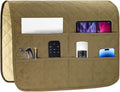 Bedside Caddy for Couch Remote Control Holder Recliner Armrest Organizer Non Slip Sofa Armchair Caddy with 6 Pocket Storage for Magazine, Tablet, Phone, iPad, Camel