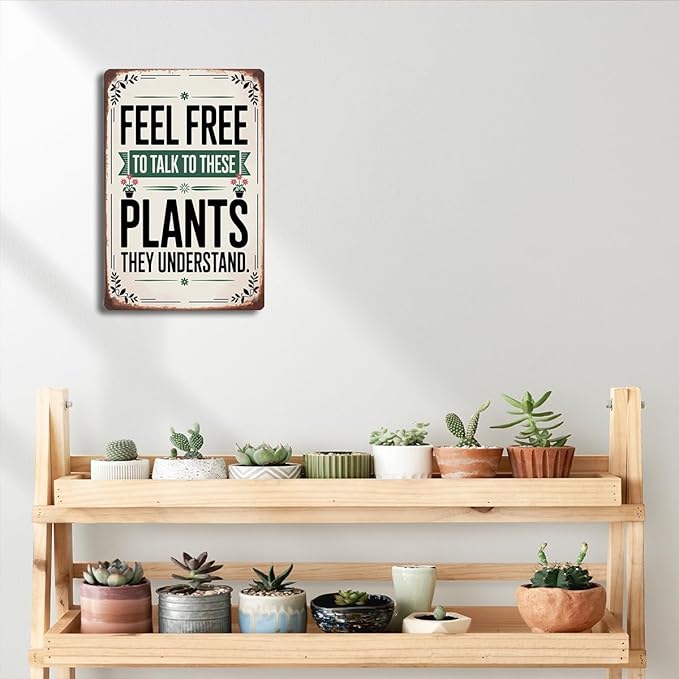 Cottagecore Garden Signs for Outside Decor Gifts Vintage Gardening Metal Tin Signs for Home Garden Greenhouse Living Room Bedroom Yard Outdoor Decor 8X12 Inch