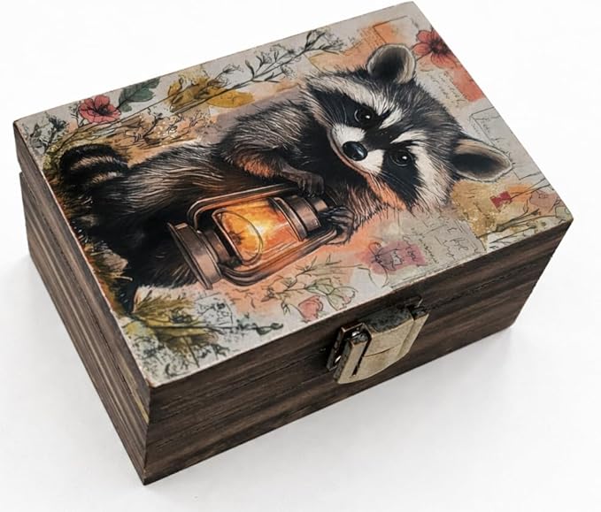 RK Collections Trinket Boxes Small Jewelry Keepsake Box (Raccoon)