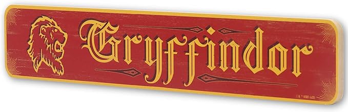 Harry Potter Gryffindor Horizontal Wood Wall Decor - Vintage Gryffindor Sign for Bedroom or Movie Room