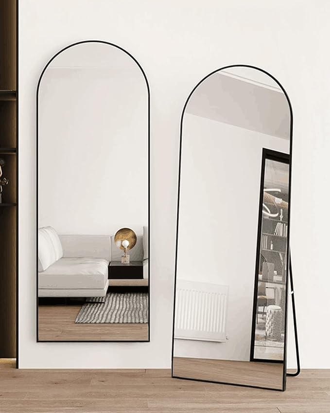 Arch Mirror Full Length,Floor Length Mirror,Arched Floor Mirror,76''x34'' Wall Mirror Full Length,Oversized Floor Mirror,Bedroom Mirror Full Length,Black Floor Mirror Living Room Cloakroom