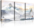 Mountain Landscape Abstract Painting Canvas Wall Art For Living Room Bathroom Wall Decor For Bedroom Kitchen Artwork Canvas Prints 3 Pieces Modern Framed Office Home Decorations Watercolor Picture