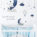 Wall Stickers Decals Kids Peel and Stick Removable for Nursery Kids Bedroom Living Room décor Boys Playroom (Blue Dream)