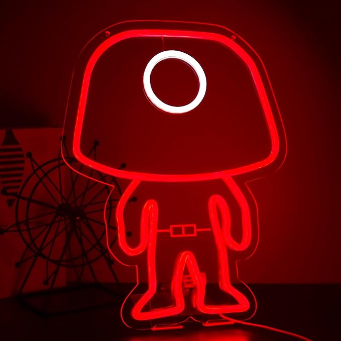 Masked Worker Neon Sign for Wall Decor,Dimmable Led Neon Lights for Game Room Decorations,11.8 * 15.7Inch,Suitable for Home Bars,Game Rooms,Man Cave,Christmas Birthday Gifts