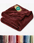 Ultra Soft Fleece Blanket Queen Size - Flannel Fleece Luxury Queen Blanket - Lightweight for Couch Bed Chair - Thick, Warm & Breathable - All Season Cozy Fuzzy Anti-Static Microplush Bedding, Burgundy