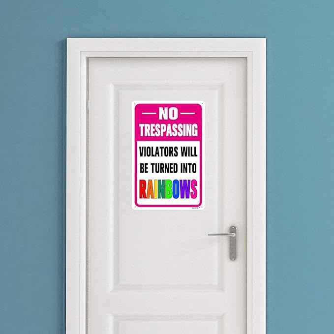 12"x16" Aluminum No Trespassing Girl Cave Sign - Ideal For Kids, Tween, & Little Girls Rooms