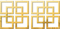 flangairy 2 Piece Gold Geometric Wall Mirrors, 11.8 Inch Wooden Frame Acrylic Mirror Decor for Bathroom Bedroom Living Room Modern Farmhouse Home Decorations