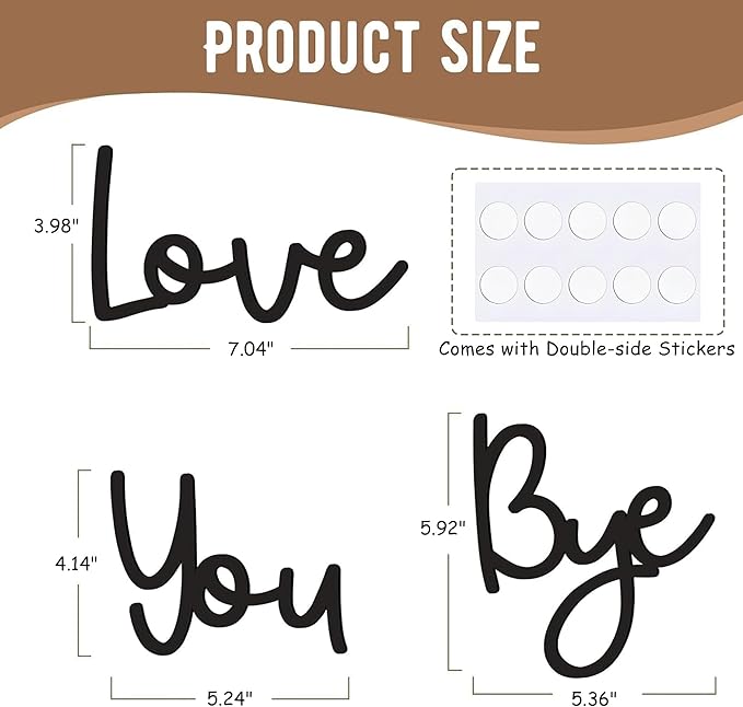 Dripykiaa Love You Bye Wood Sign Home Decor Boho Decor Wall Decor Express Love and Warm for Your Family Lovers Wall Art Gift Hallway Entryway Door Valentine Decorations for Home