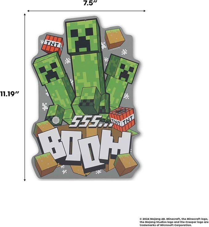 Open Road Brands Minecraft Boom Creepers Metal Sign - Fun Minecraft Wall Art for Game Room, Man Cave or Bedroom