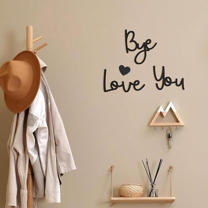 Love You Bye Sign Above Door: Rustic Wood Over Door Home Decor Boho wall decor For Wall Art living Room Bedroom – Gifts for Lover & Family
