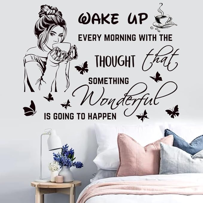 Inspirational Quotes Motivational Wall Stickers Letter Decals Vinyl Sayings Beauty Eye Stickers for Women Bedroom Girls Bathroom Beauty Salon Decoration