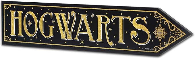 Harry Potter Hogwarts Arrow Wood Wall Decor - Fun Hogwarts Sign for Kids' Bedroom, Playroom or Movie Room
