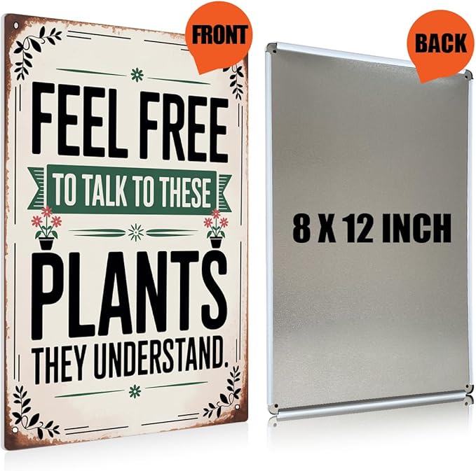 Cottagecore Garden Signs for Outside Decor Gifts Vintage Gardening Metal Tin Signs for Home Garden Greenhouse Living Room Bedroom Yard Outdoor Decor 8X12 Inch