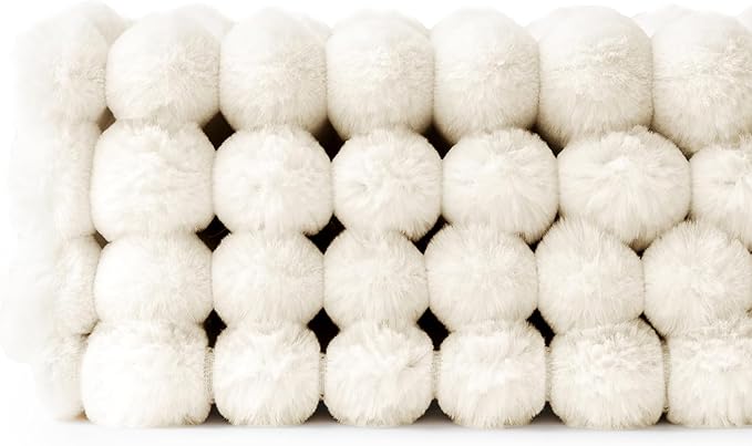 MIULEE Faux Fur Plush Decorative Throw Pillow Covers 18x18 Set of 4, Spring Modern Soft Fuzzy Striped Cushion Covers for Sofa Couch Bed Living Room Cozy Home Decor,Cream White