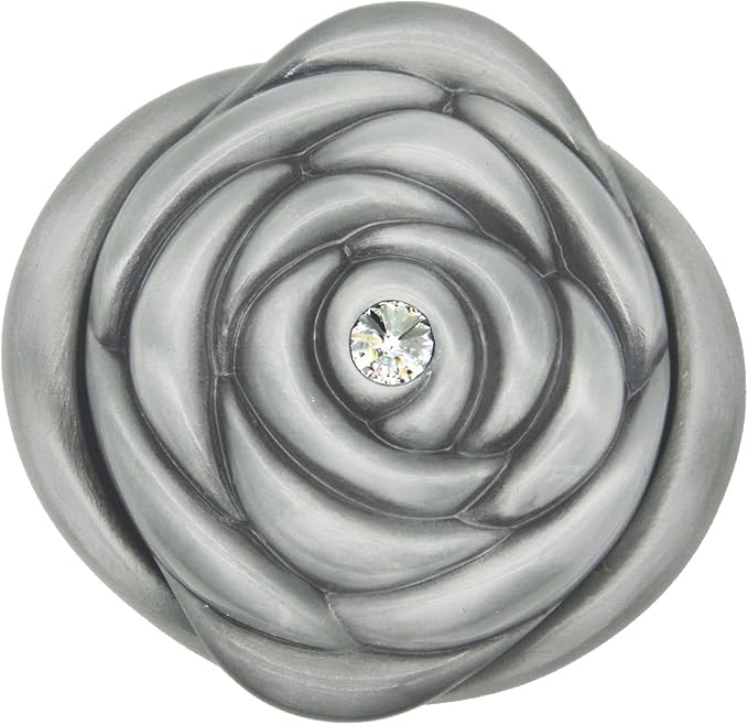 Vintage Rose Flower Style Antique Women Trinket Jewelry Gift Box Necklace Earrings Ring Storage Case, Sliver, Small