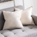 MIULEE Cream White Velvet Throw Pillow Covers 18x18 Soft Decorative Solid Square Cushion Cases Pack of 2 Modern Luxury Home Decor for Couch, Sofa, Bedroom