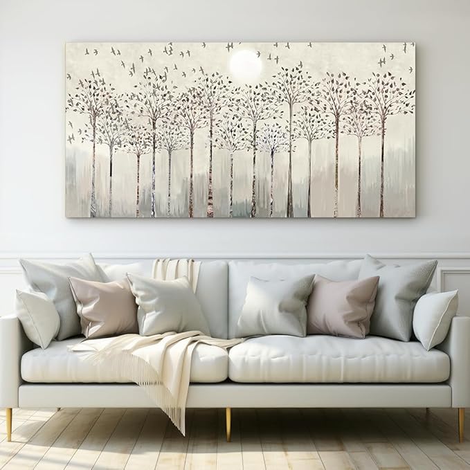 hyidecorart Large Canvas Wall Art For Living Room Decorations For Office Hotel Bedroom Wall Decor Trees And Birds Abstract Wall Paintings Canvas Prints Artworks Pictures Modern Home Decoration