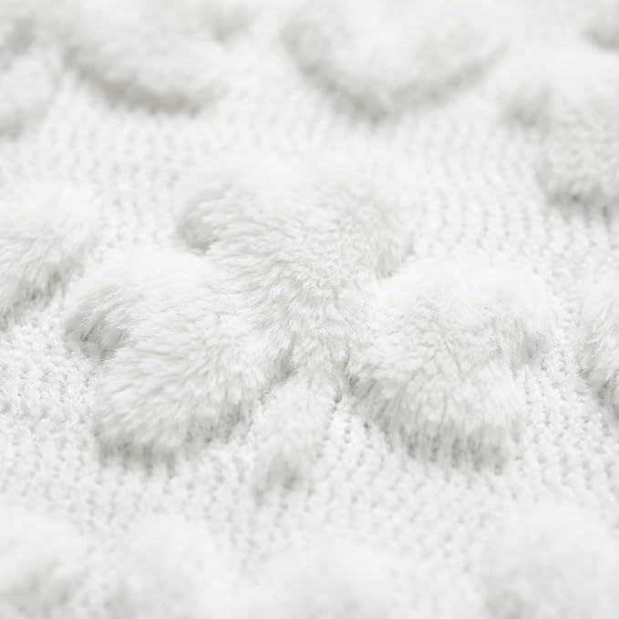 Horaldaily St. Patrick's Day Solid Blanket Throw, White Shamrock Heart Soft Fuzzy Plush Faux Fur Cozy Blankets for Couch Sofa Bed Lounging, Ideal Gifts for Kids Adults Wife Self, 50x60
