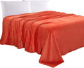 Elegant Comfort Luxury Velvety Feel Blanket, All-Season Lightweight Blanket, Ultra Plush, Soft, Cozy-Fuzzy Flannel Fleece for Couch, Sofa, Bed, Travel, Solid Design, Full/Queen, Coral