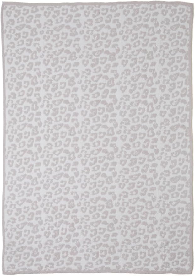 Barefoot Dreams® CozyChic® Throw Blanket, Barefoot in The Wild, Ultra Soft Plush Jacquard Microfiber Throw, Warm Lightweight Cozy Home Blanket, Machine Washable, 54" x 72", Cream-Stone