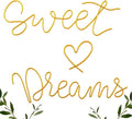 Yousoontic Sweet Dreams Wall Decor Above Bed Minimalist Metal Bedroom Wall Art Modern Sweet Dreams Decorative Metal Sign for Home Bedroom Hotel Dormitory Door Decorations, 29.15'' Total Length (Gold)