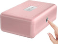 Biometric Fingerprint Storage Box, Portable Jewelry Cash Safe Storage Box, Rechargeable Lock Box for Car Home Office Travel (Pink)